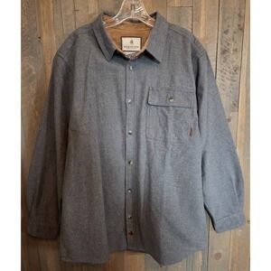 Mens LEGENDARY WHITETAILS Original Buck Camp Large Gray Flannel Button Up Shirt